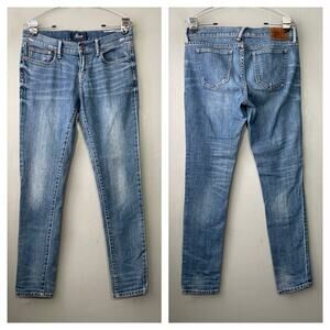 Ralph Lauren Rugby Super Skinny Jeans Size 28 Blue Distressed Denim Low Rise